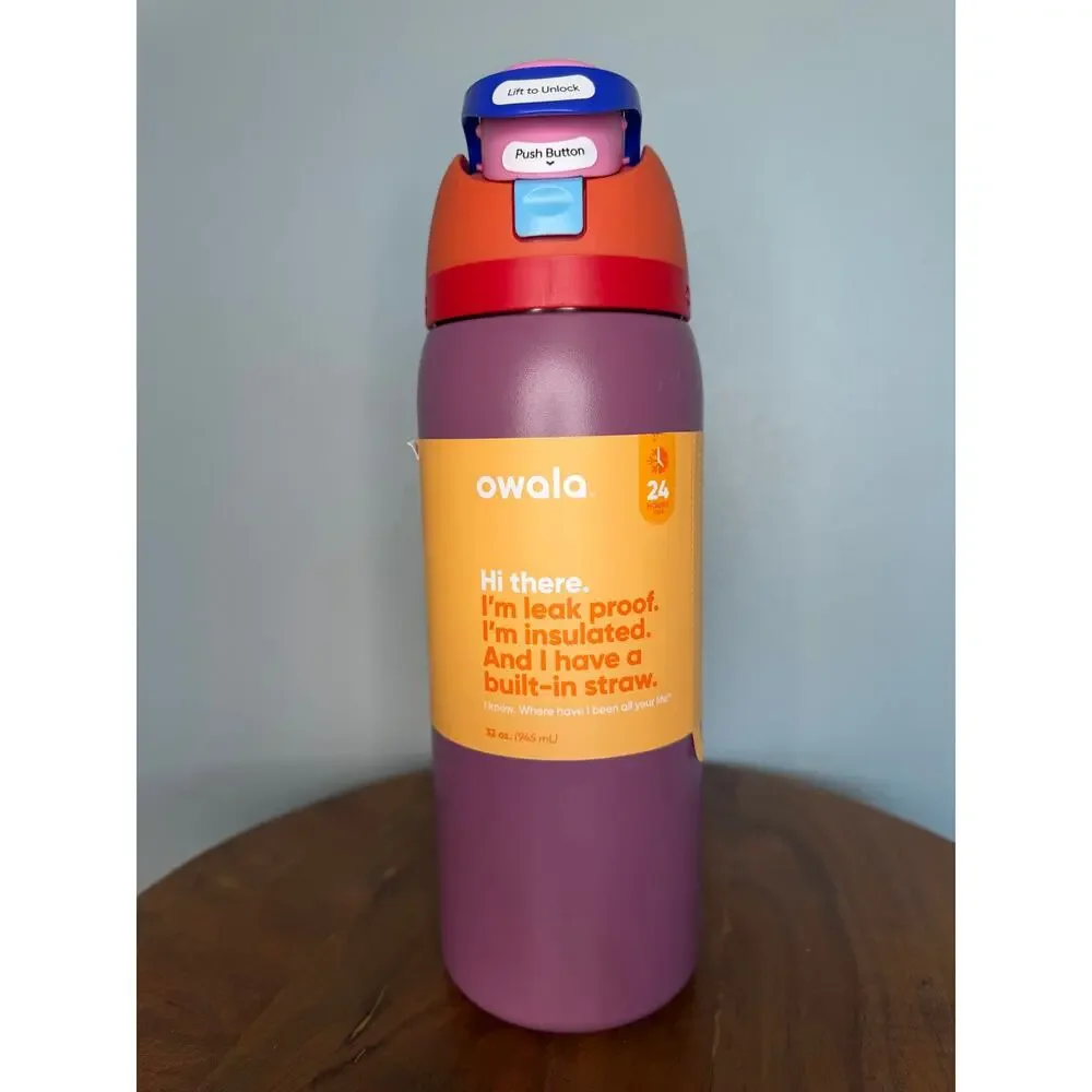Owala FreeSip 32 oz Insulated Stainless Steel Water Bottle NWT Colorful